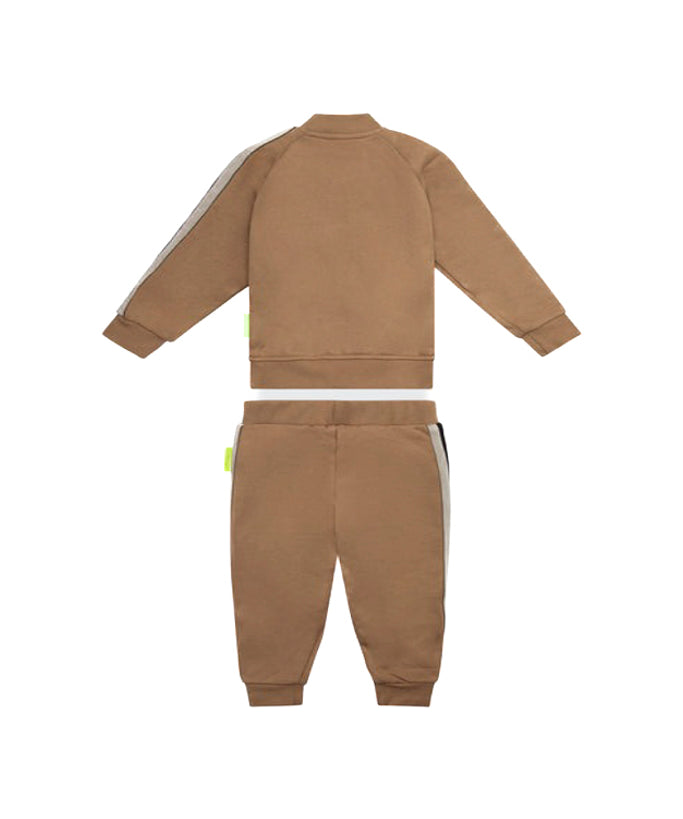Barrow Kids Felpa co Pantaloni Marrone con Logo per Neonati (retro)