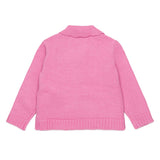 Diesel Kids Cardigan Rosa con Logo per Neonate