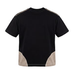 Yes London Kids T-Shirt Nero con Dettagli Fango e Beige con Logo per Bambini