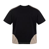 Yes London Kids T-Shirt Nero con Dettagli Fango e Beige con Logo per Bambini
