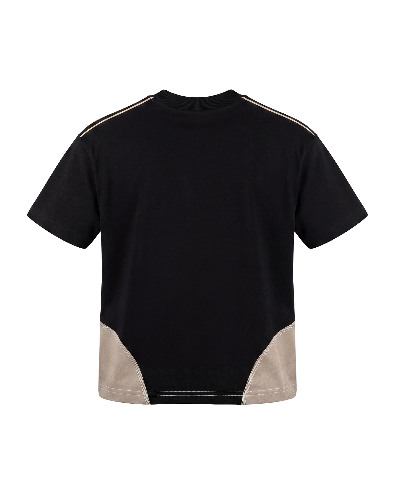 Yes London Kids T-Shirt Nero con Dettagli Fango e Beige con Logo per Bambini