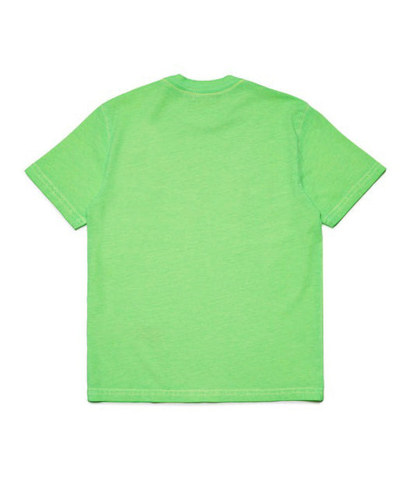 Dsquared2 Kids T-shirt  Verde con Logo Fluo per Bambini