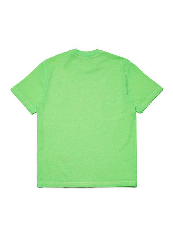 Dsquared2 Kids T-shirt  Verde con Logo Fluo per Bambini