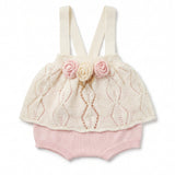 Marlù Completo+Cappello+Scarpina Vaniglia Rosa e Cammello per Neonate