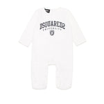 Dsquared2 Kids Tutina Bianca in Ciniglia con Stampa Logo