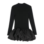 Elisabetta Franchi La Mia Bambina Abito Nero con Ruches con Logo per Bambine (retro)