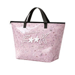 F**K Kids Maxi Borsa Mare Fantasia Bandana Rosa con Logo per Bambini