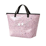 F**K Kids Maxi Borsa Mare Fantasia Bandana Rosa con Logo per Bambini