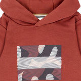 BOSS Kids Felpa Rossa con Cappuccio e Stampa Grafica con Logo per Bambini