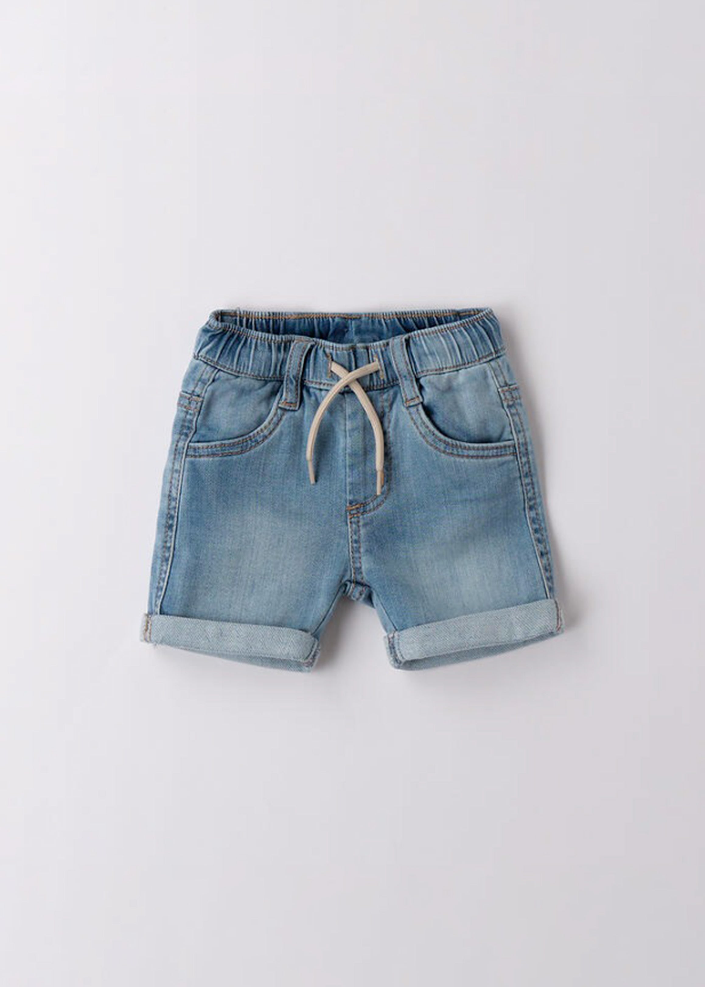 Minibanda Bermuda Denim Chiaro per Neonati