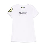 Barrow Kids Abito Bianco con Stampa Retro per Neonate