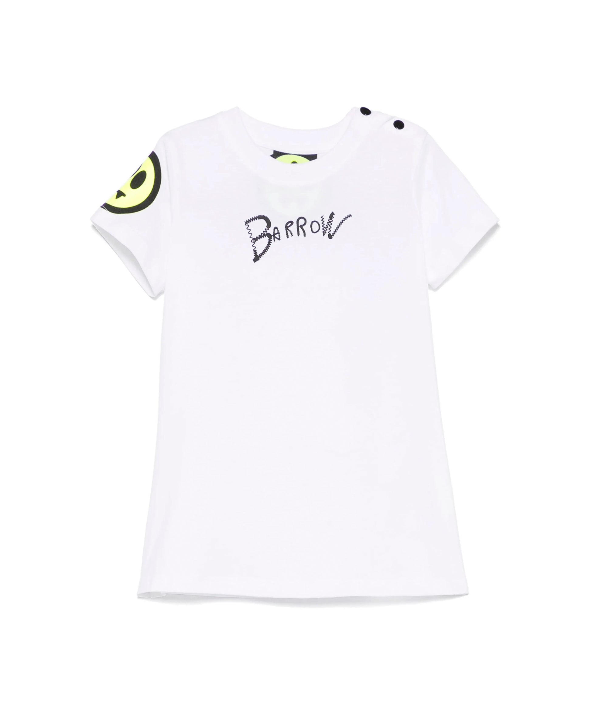 Barrow Kids Abito Bianco con Stampa Retro per Neonate