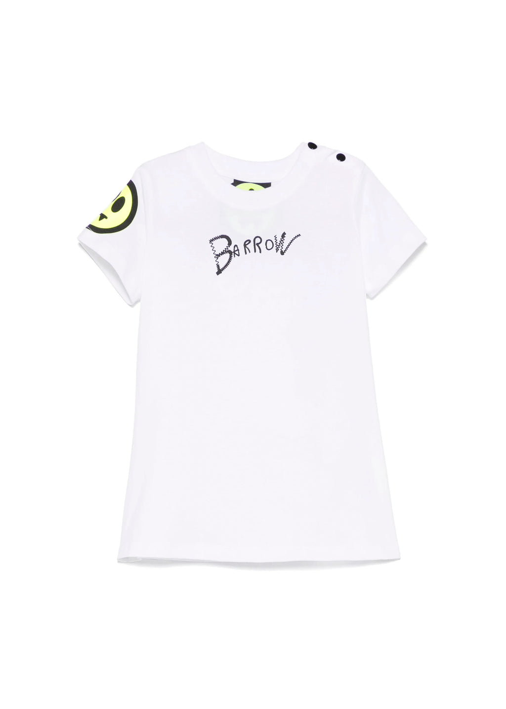 Barrow Kids Abito Bianco con Stampa Retro per Neonate