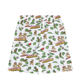 Moschino Kids Short Bianco con Fantasia Hawaii All-Over per Bambini