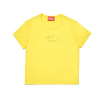 Diesel Kids T-shirt Gialla con Ricamo Oval D per Bambine