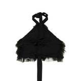 Patrizia Pepe Top Nero con Ruches per Bambine