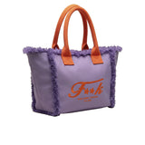 F**K Kids Maxi Borsa Viola e Arancione con Logo per Bambine