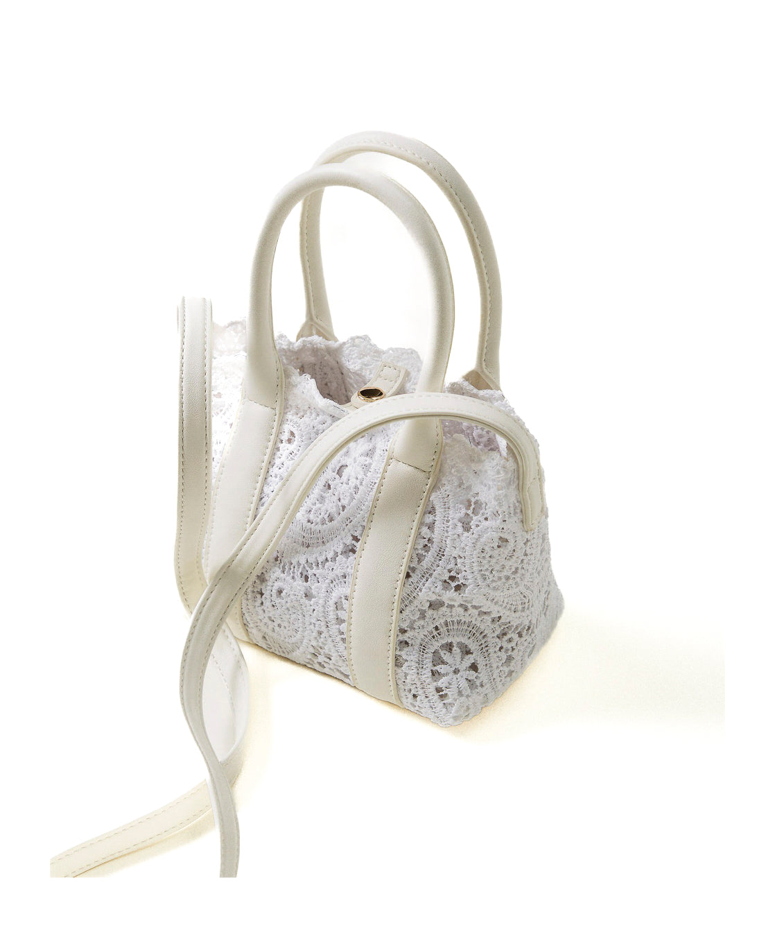 Twinset Kids Borsa Bianca a Tracolla Bianca Macramè per Bambine