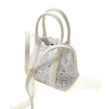 Twinset Kids Borsa Bianca a Tracolla Bianca Macramè per Bambine