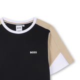 Boss Kids T-Shirt e Bermuda Nero/Beige/Bianco per Bambini