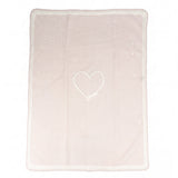 Marlù Kids Coperta Rosa Cipria e Bianco con Ricamo Cuore per Neonate