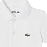 Lacoste Kids Body Bianco con Ricamo Logo per Neonati