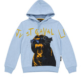 Just Cavalli Kids Felpa Celeste Stampa Pantera per Bambini