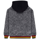 Barrow Kids Giacca Grigia Maculata con Cappuccio e Dettagli a Contrasto per Bambine