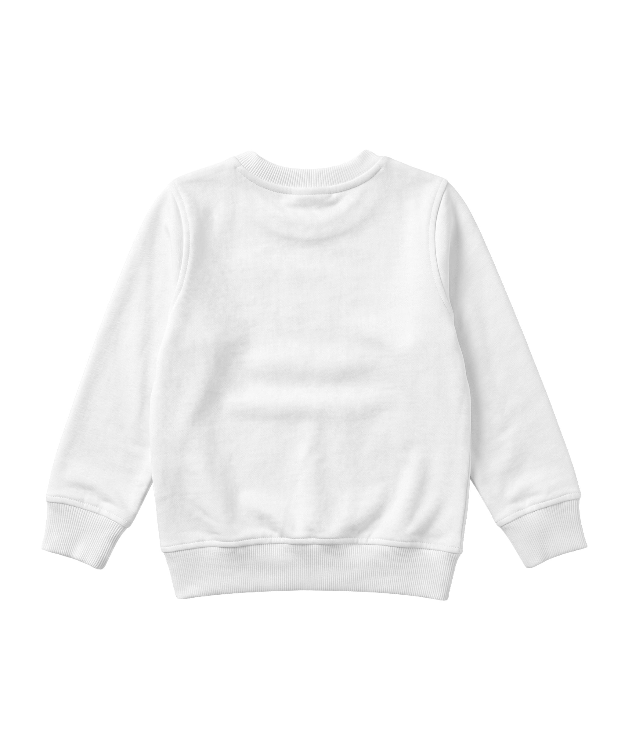 Moschino Kids Felpa Girocollo Bianca Unisex con Logo a Pennellata per Bambini