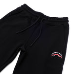 Sprayground Kids Pantalone Jogger Nero in Felpa con Logo Shark Mouth per Bambini