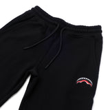 Sprayground Kids Pantalone Jogger Nero in Felpa con Logo Shark Mouth per Bambini