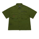 Dsquared2 Kids Camicia Verde Militare per Bambini (fronte)