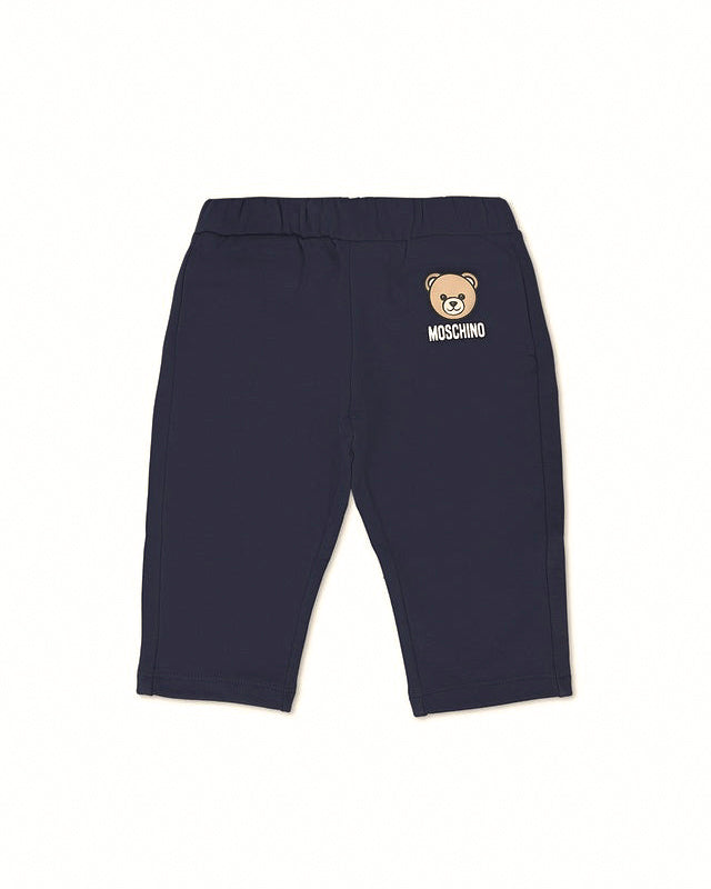 Moschino Kids Pantaloni Neri con Logo Teddy per Neonati