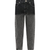 Roberto Cavalli Kids Pantalone in Denim Fantasia Dissolvenza Nero a Grigio Unisex