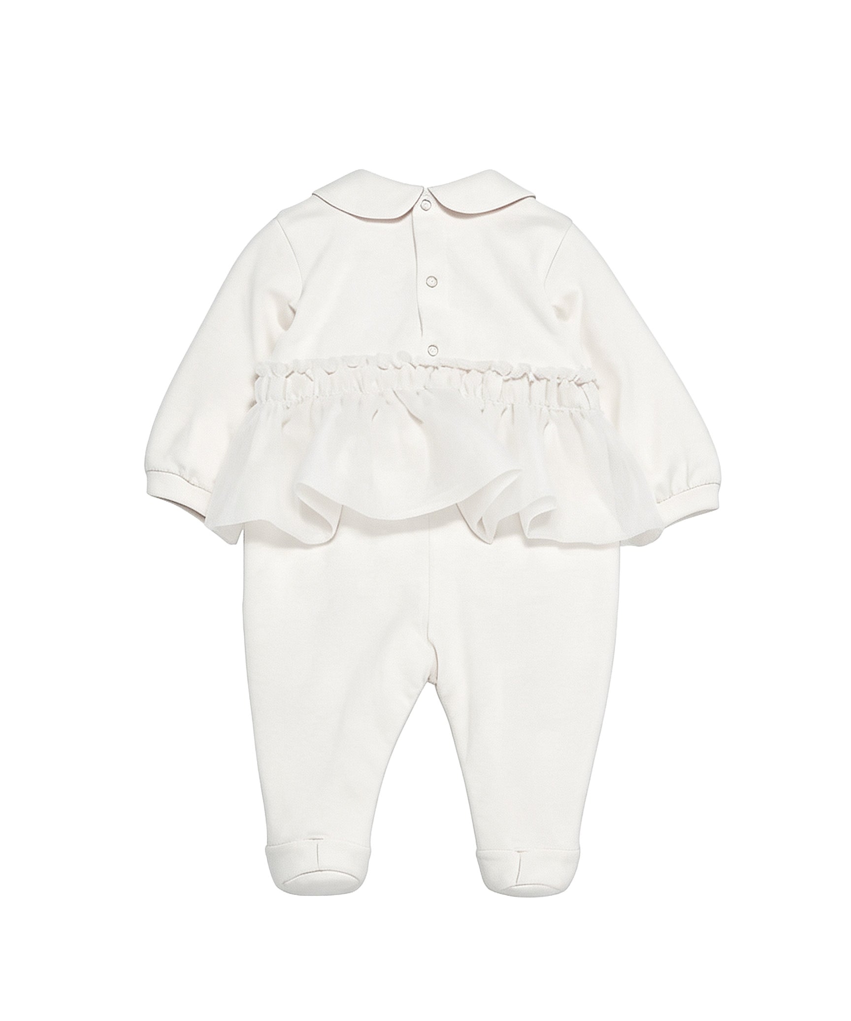 Elisabetta Franchi La Mia Bambina Tutina Avorio con Ruches per Neonate