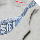 Diesel Kids Crewneck Sweatshirt Grey Hip Pack for Newborns