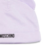 Moschino Kids Pagliaccetto+Cappello Lilla con Logo Teddy Bear per Neonate