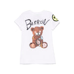 Barrow Kids Abito Bianco con Stampa Retro per Neonate