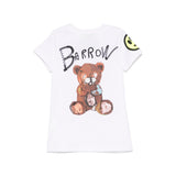 Barrow Kids Abito Bianco con Stampa Retro per Neonate