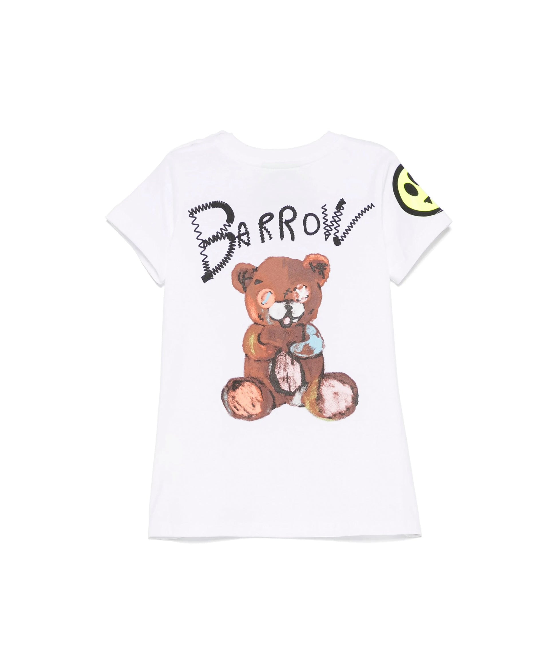 Barrow Kids Abito Bianco con Stampa Retro per Neonate