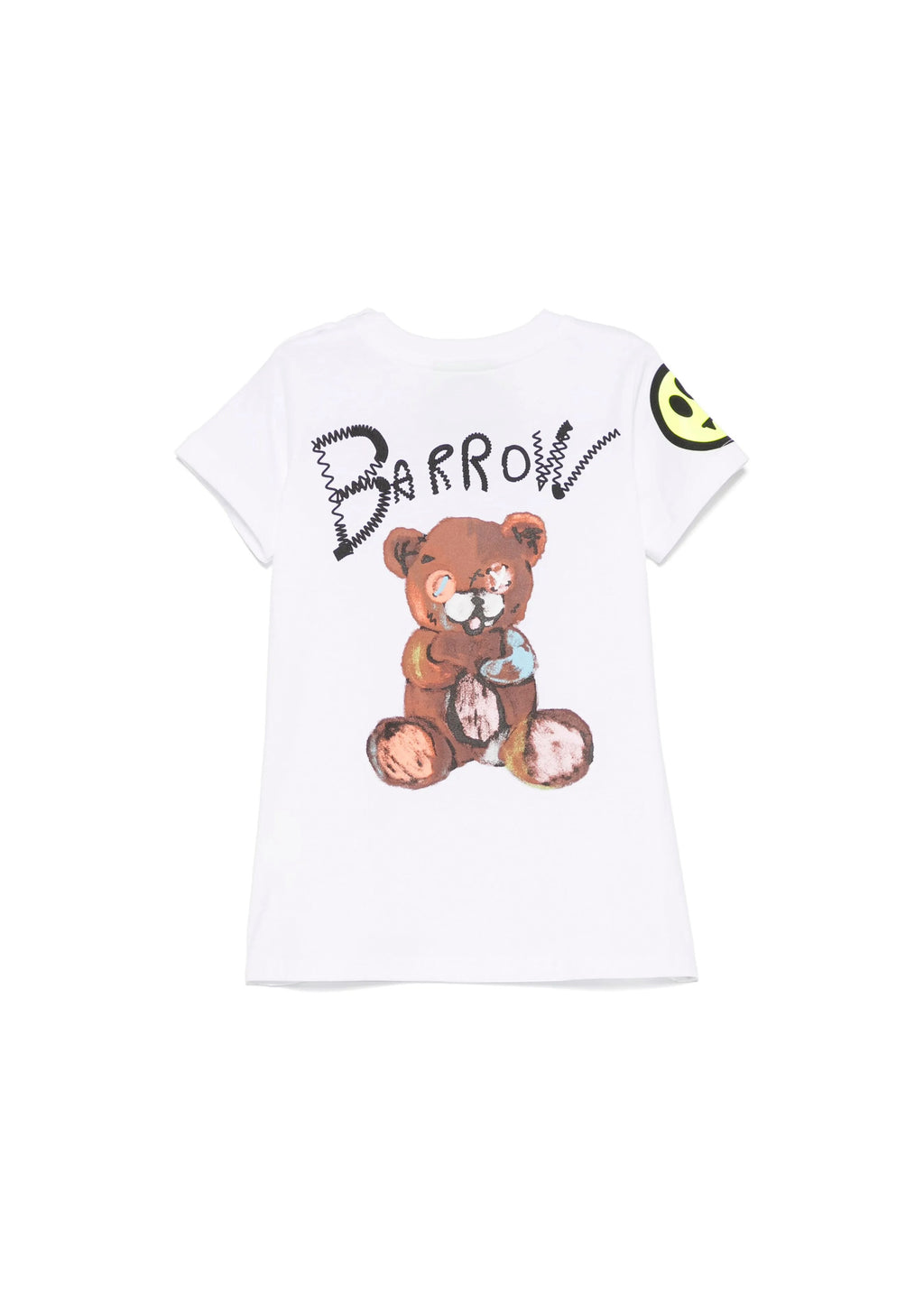 Barrow Kids Abito Bianco con Stampa Retro per Neonate