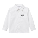 Gcds Kids Camicia Bianco con Logo sul Retro Unisex