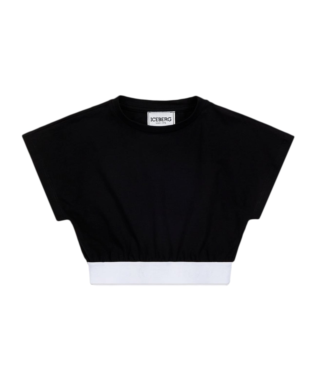 Iceberg Kids T-Shirt Nera Crop per bambine