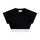 Iceberg Kids T-Shirt Nera Crop per bambine