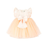 Marlù Abito da Cerimonia Albicocca con Applicazione Fiocco per Neonate