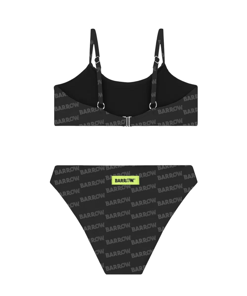 Barrow Kids Costume Bikini Nero All-Over con Stampa Multicolor per Bambine