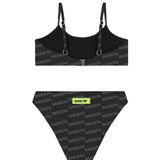 Barrow Kids Costume Bikini Nero All-Over con Stampa Multicolor per Bambine