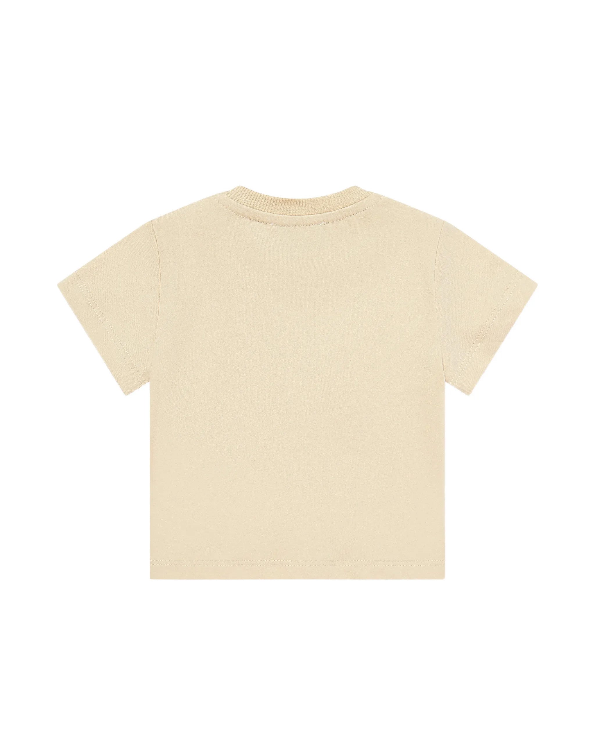 Moschino Kids T-Shirt Beige con Logo Teddy Bear per Neonati