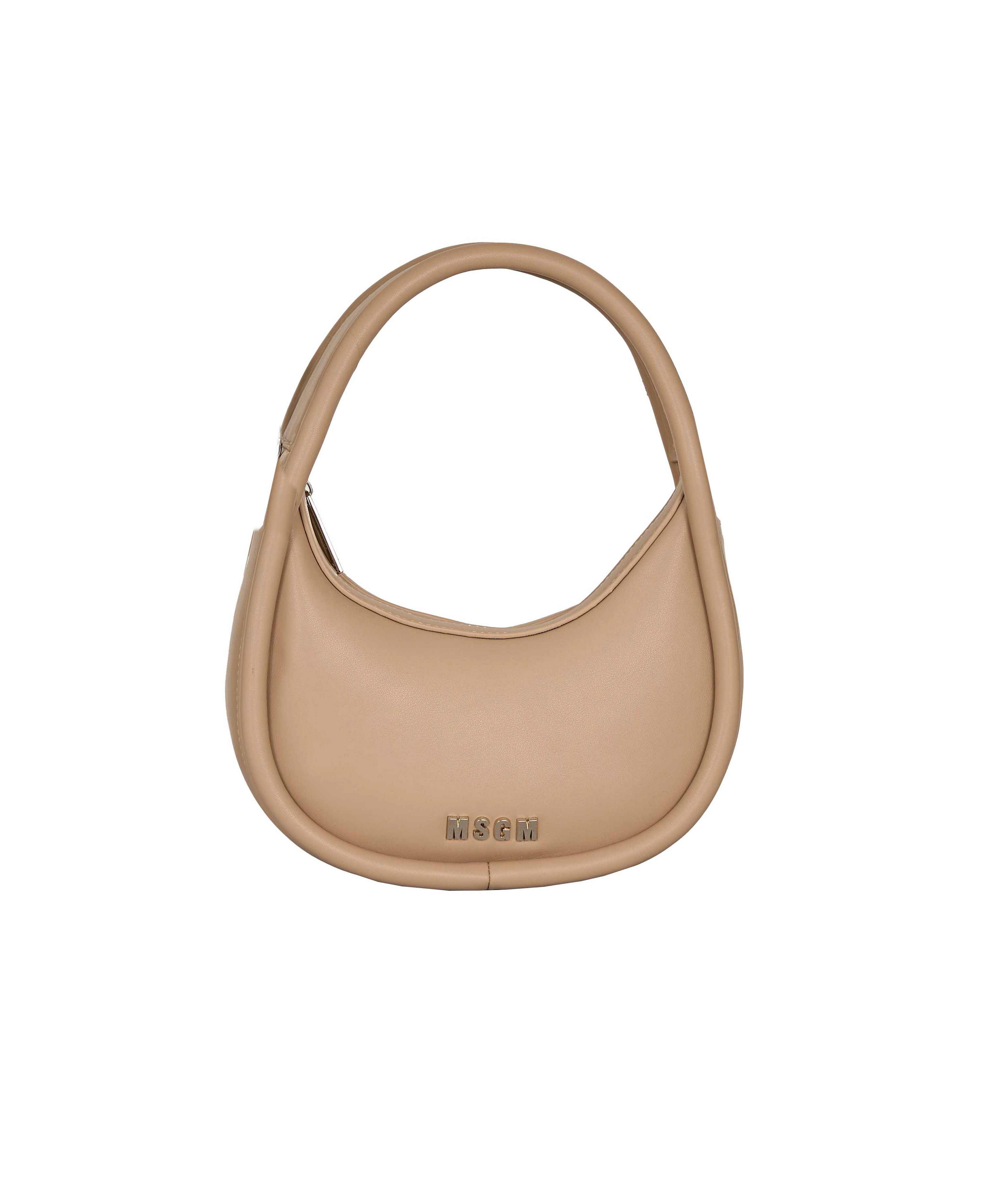 MSGM Kids Borsa a Spalla Beige con Tracolla e Logo per Bambine