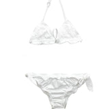 4GIVENESS Costume Bikini Bianco Ricamato per Bambine